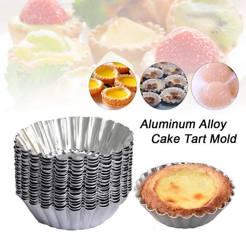 20pcs Cake Aluminium Alloy Tart Mould Baking Tool Cupcake Egg Tart
