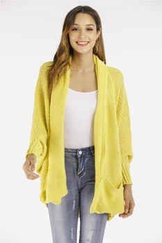

Knitted Sweater Coat Fashion Loose Hollow Solid Women Outwear Sweater Cardigan 2019 Autumn And Winter Ladies Casual Sweater Coat