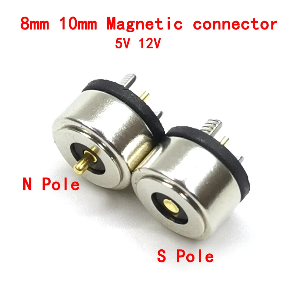 3Set Dc 2Pin Connettore Magnetico In Miniatura Pogo Pin 5V 12V Smart Water Cup Magnete Di Ricarica 2A 3A Corrente Led Presa Di Corrente