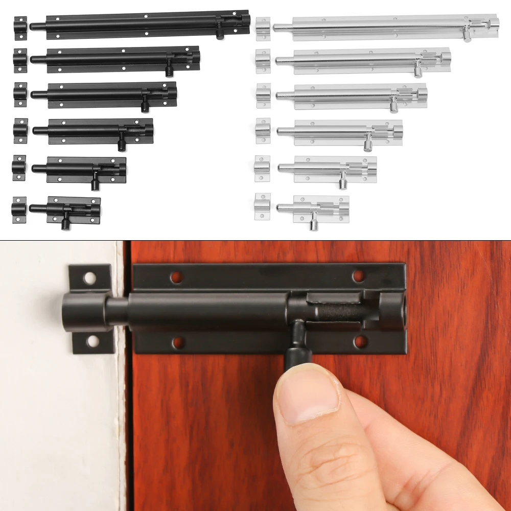 Door Latch 2-8" Window Catch Lock Door Lock Buckle Heavy Duty Large Garden Gate Shed Sliding Door Tower Bolt