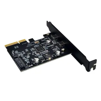 

USB3.1 to Type-C 2Port Expansion Card PCI-E4X to USB3.1 Gen2 10Gbps USBC Adapter