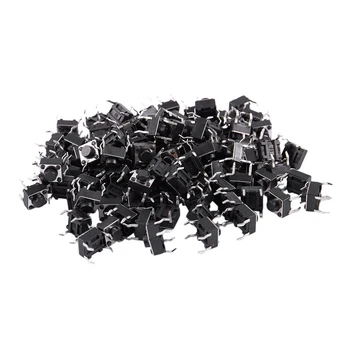 

100Pcs DIP Through Hole SPST Momentary Tactile Tact Switch 6 x 6 x 5mm