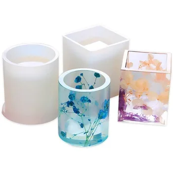 

Silicone Mold Dried Flower Resin Decorative Craft Diy Storage Pen Holder Mould Epoxy Resin Concrete Molds Candle Pot Mold