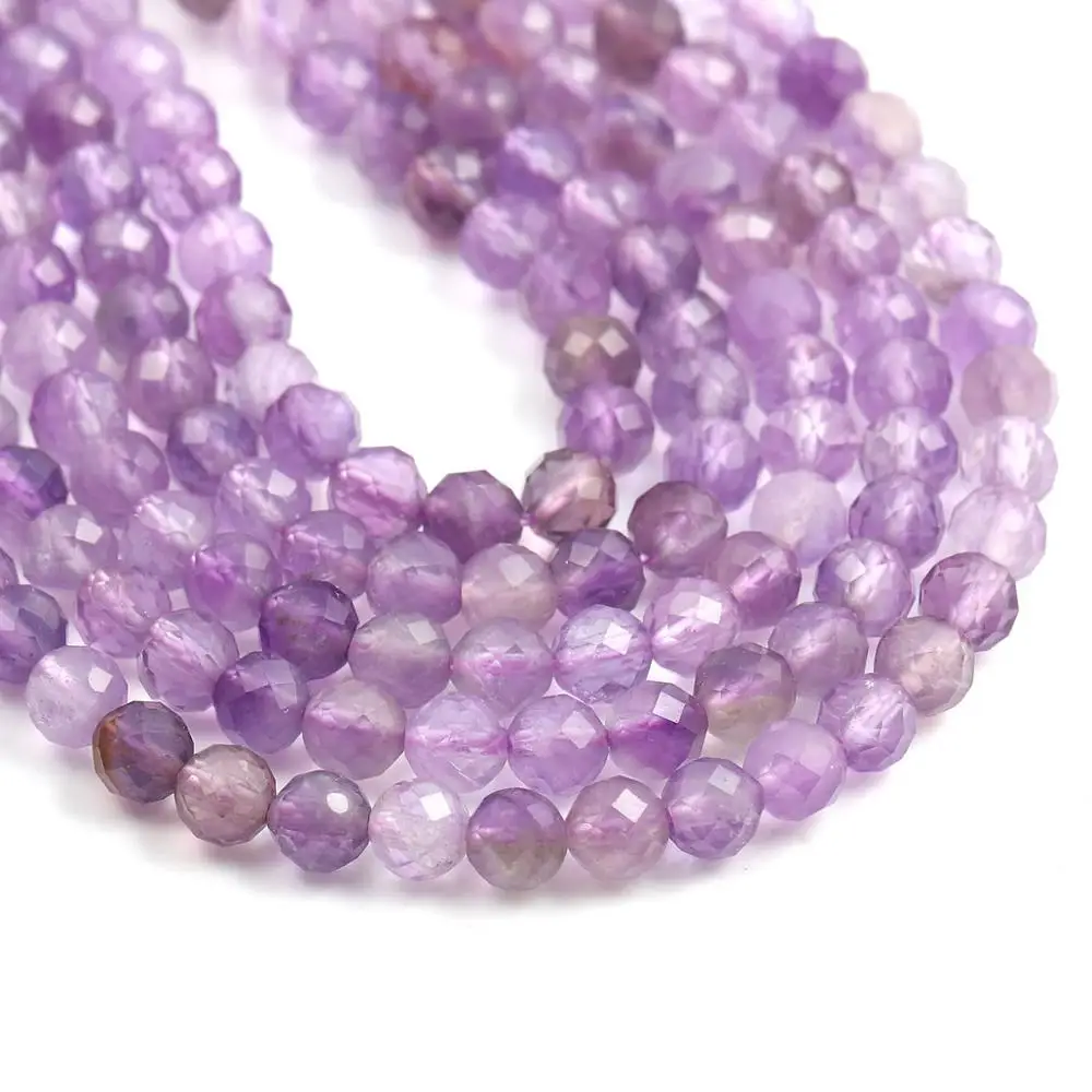 

Natural Stone Beads Small Beads Faceted Amethysts 2,3,4,5mm Section Loose Beads for Jewelry Making Necklace DIY Bracelet (38cm)