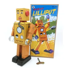Nostalgic Clockwork Toy Mini Lilliput Robot Photography Baby Gift Classic Wind Up Robots Early Educational Toys For Kids Gift