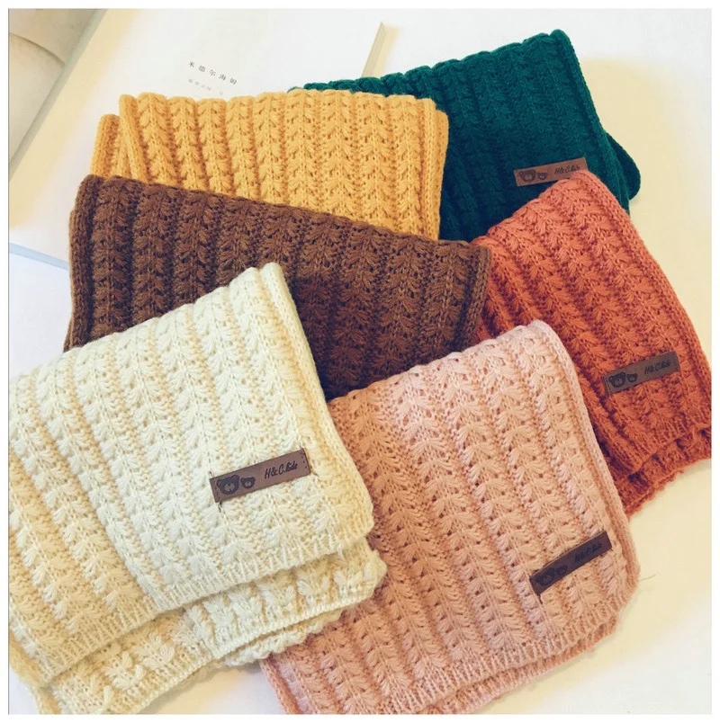 

Korean Wool Knitted Solid Stich Warm Thick Long Fall Winter Kid Children Scarf Shawl Boy Girl Soft Fashion Accessories-LHC-W6