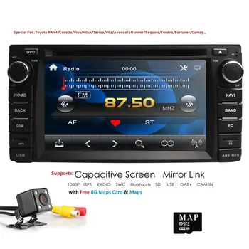 

6.2" Car Radio DVD CD Multimedia Player GPS SAT NAV For Toyota RAV 4 Alphard Hilux Vios ECHO Landcruiser PRADO Camry USB BT RDS