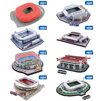 

Classic Jigsaw DIY 3D World Football Stadium European Soccer Playground Assembled Building Model Puzzle Toys For Children