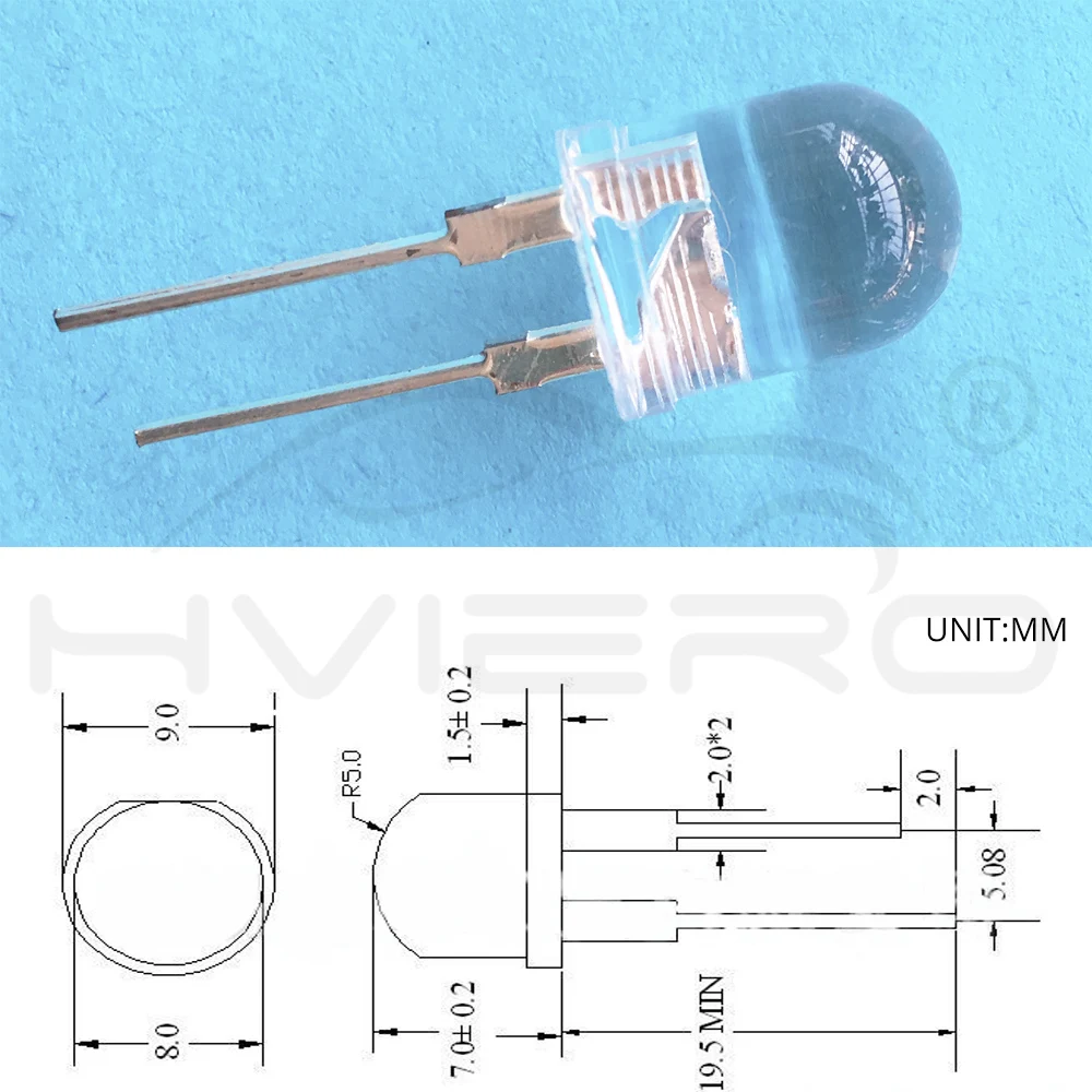Hviero 10mm White Red Green Blue Yellow Diode Led Round 0.5W power light 3.2~3.6V LED lamp bead light-emitting diodes 30KMCD bulb