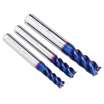 

HRC60 5/6/8mm 4 Flutes Milling Cutter Blue-naco Coated Tungsten Carbide Milling Cutter CNC Tool New