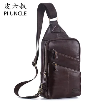 

PI UNCLE Brand Genuine Leather Casual Travel Sling Chest Pack Men's Crossbody Shoulder Bag Men Cowhide Messenger Bags