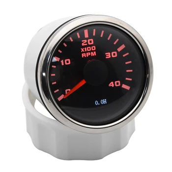 

52mm Car Boat Tachometer Marine Tacho Meter with LCD Hourmeter 4000 7000 RPM Boat Tachometer 12V/24V Red Backlight Tacho Gauge