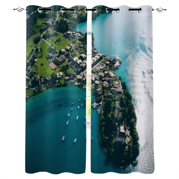 

Island Ocean Sunlight Window Curtains Living Room Curtain Home Decor