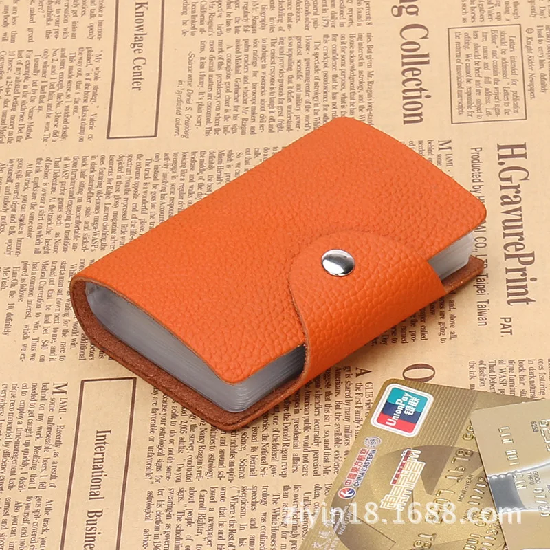 

Cattlehide Card Bag Men 26 Card Holder Genuine Leather Bank Card Holder Women's Credit Wallet Card Holder Genuine Leather