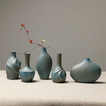 

Japanese-style Stoneware Medium Ornaments Retro Ceramic Simple Dried Flowers Creative Small Flowers Hydroponic Flower Vase