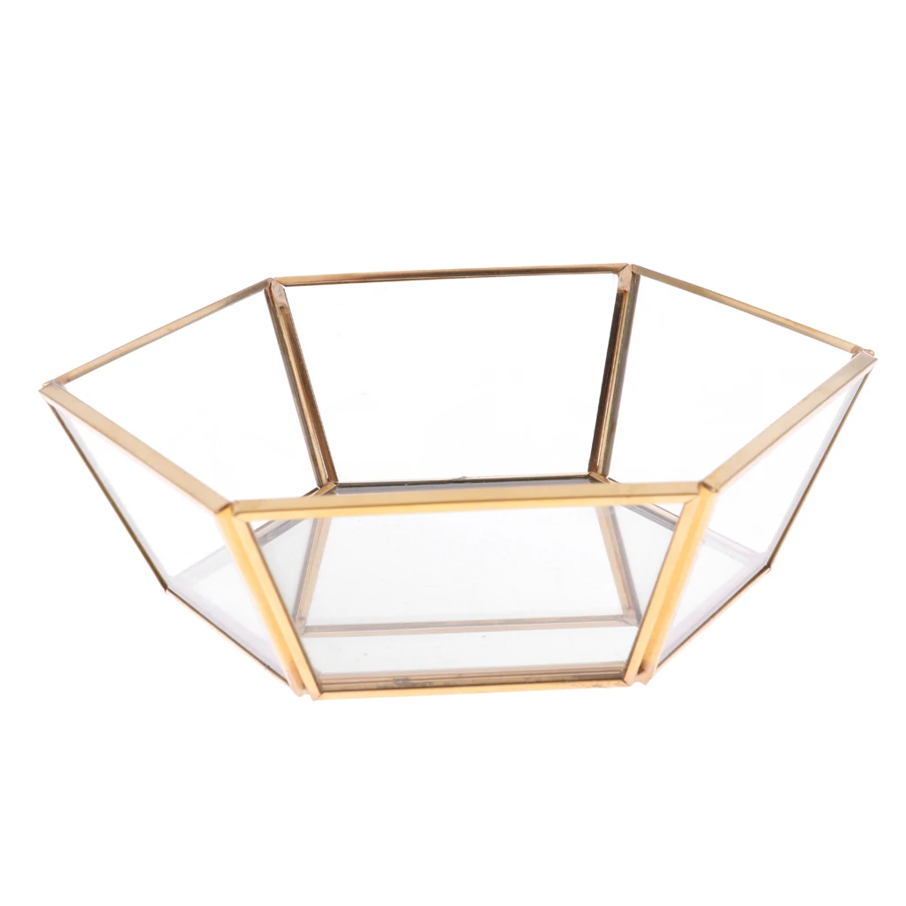 

Hexagonal Terrarium Box In Classic Glass Suitable For Exposing Jewelry / Souvenirs / Plants / Small Objects