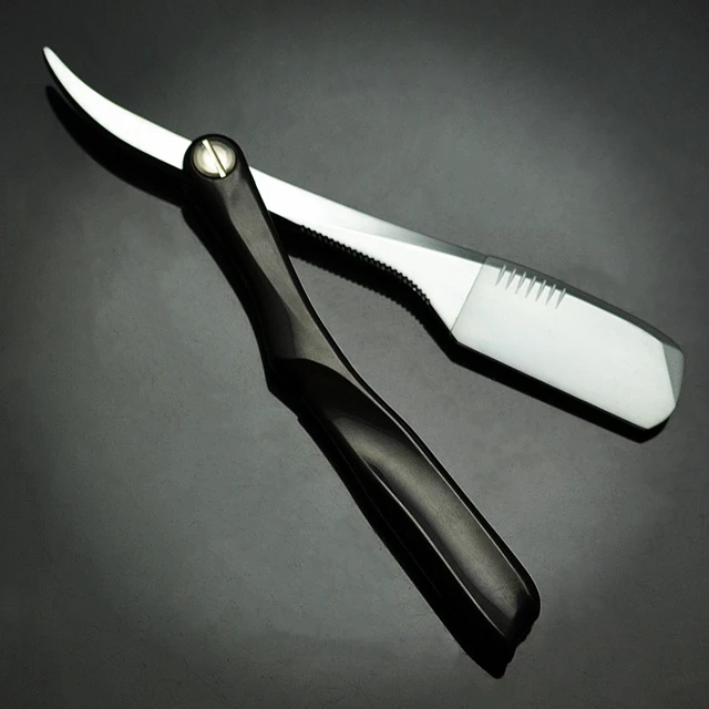 Plastic Handle Barber Blade Holder Folding Shaver Vintage Razor Men Shaving Barber Tool G0131 black