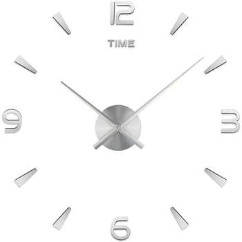 

Modern Indoor Large Acrylic Wall Clock 3D Mute Digital Mirror Wall Sticker Quartz Clock Living Room Clock Home Decoration Decal