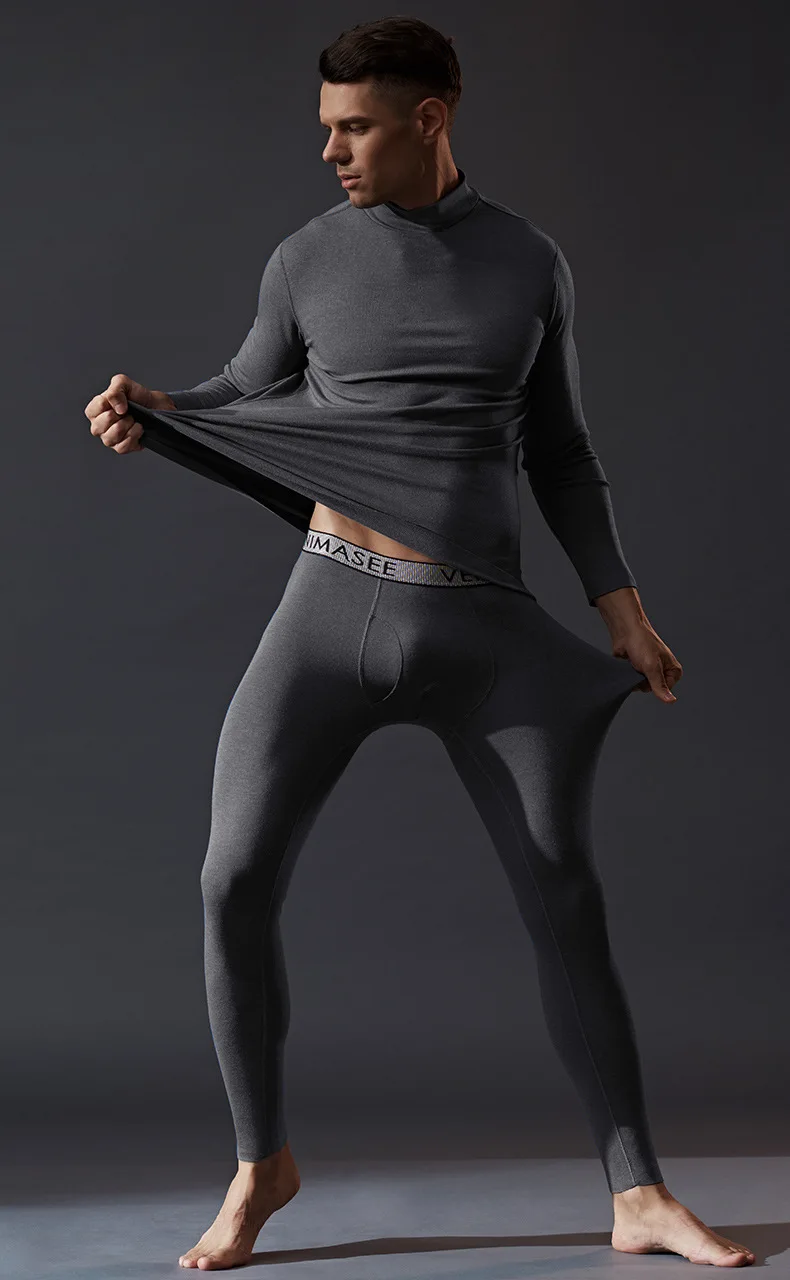 Brand Thermal Underwear For Men Winter German Velvet Seamless Tight Flexible Long Johns Self-heating Warming Underwear Set mens thermal long johns