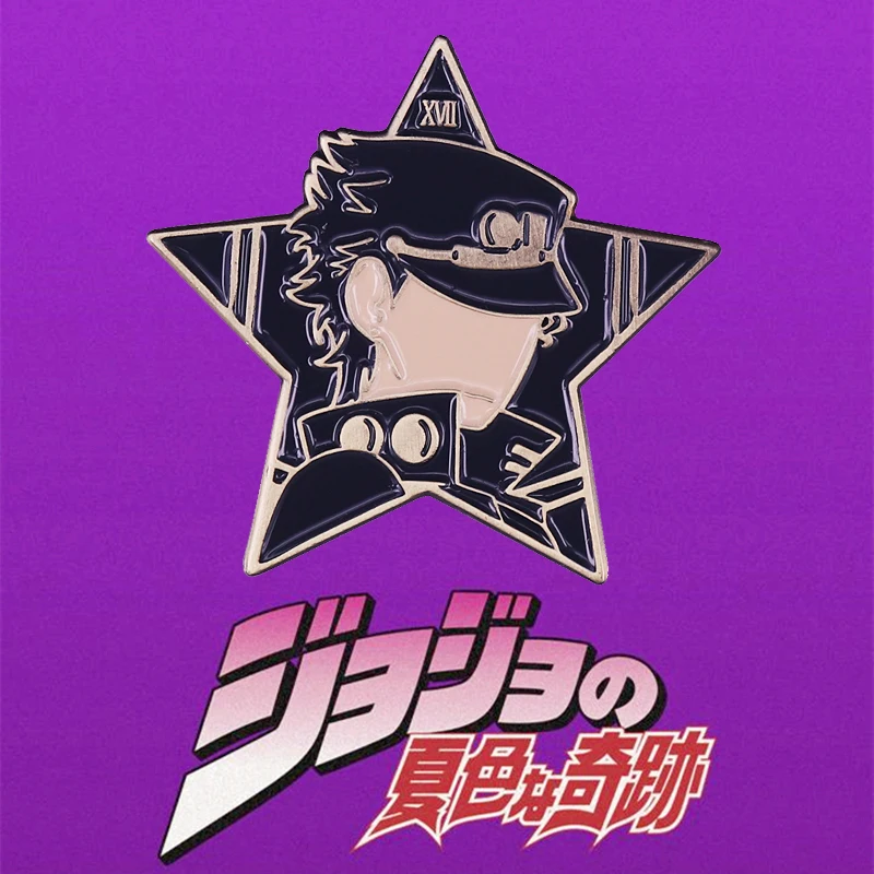Jo Bizarre Adventure Golden Jotaro Kujo Brooch Pins Enamel Metal Badges Lapel Pin Brooches Fashion Jewelry Accessories | Украшения и