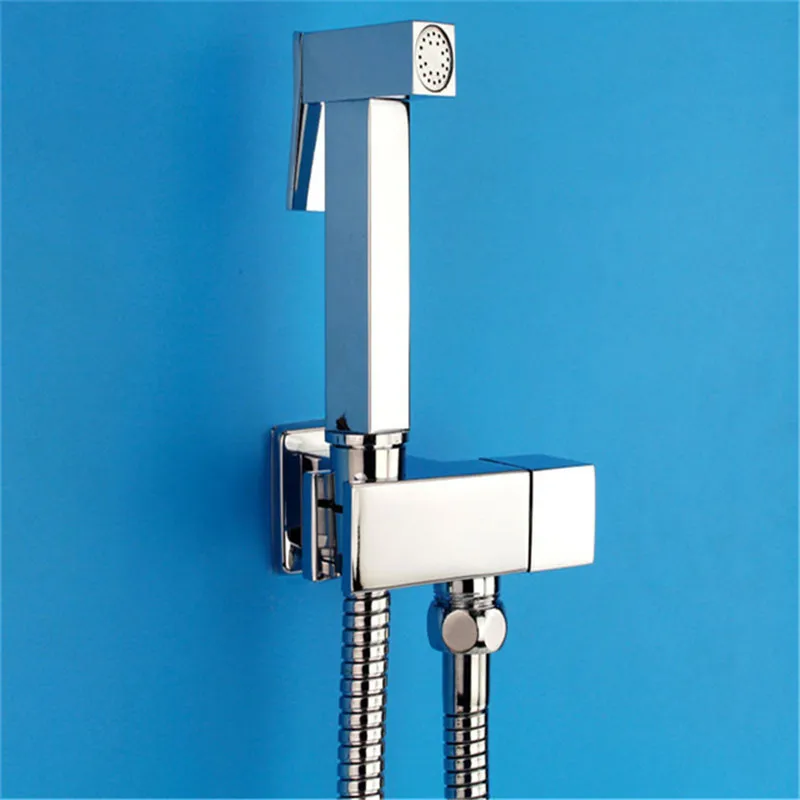 Günstig Tuqiu Bidet Wasserhahn Solide Messing Wasser Ecke Ventil Bidet armaturen Funktion quadrat Hand Dusche Kopf Tap Kran 90 Grad Schalter