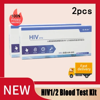 

2pcs In-Home HIV1/2 Blood Test Kit HIV AIDS Testing Kits ( 99.9% Accurate) Whole Blood/Serum/Plasma Test Privacy Fast Shipping