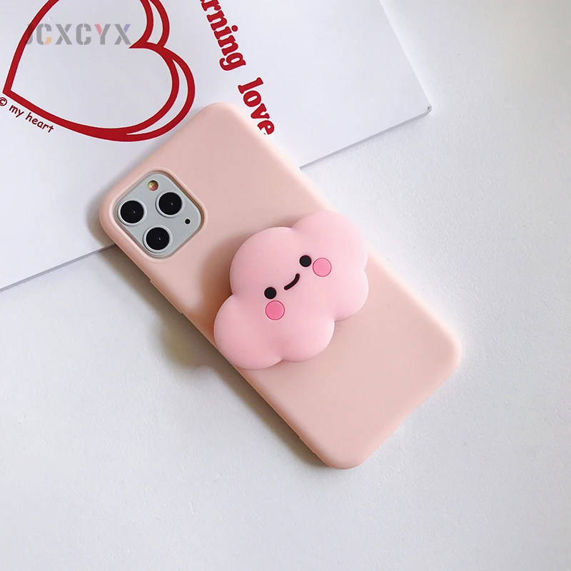 3D Bear crocodil Cartoon Soft phone case for iphone X XR XS 11 Pro Max 6 7 8 plus Holder cover for samsung S8 S9 S10 A50 Note 8