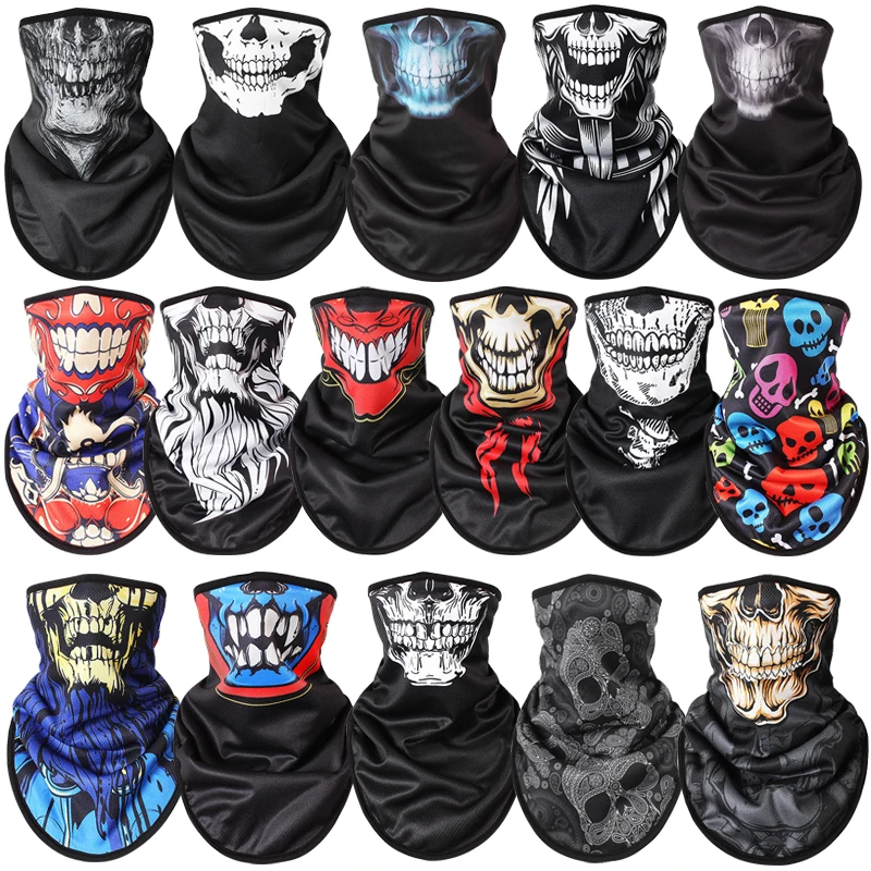 

New Winter Outdoor Ski Snowboard Motorcycle Winter Warmer Sport Full Face Mask Pirates 3D Printed Skull Scarf Skiing Mask