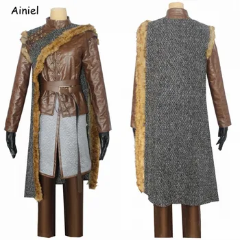 

Game of Thrones Season 8 Cosplay Costumes Arya Stark Halloween Outfit Full Set Fancy Dress Leather Jacket Cloak Girls Women Men