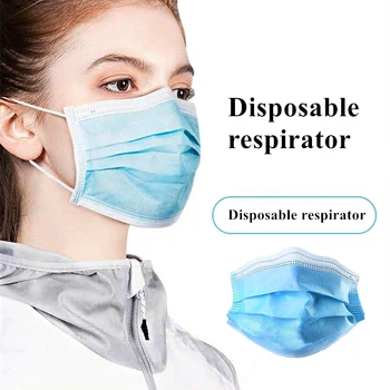 

50pcs/lot Disposable Dustproof Face Mouth Mask Windproof PM2.5 Anti-fog Outdoor Safety Masks Home Bacteria Proof Face Mouth Mask