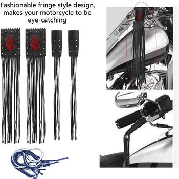 

4Pcs/Set Universal PU Motorcycle Handlebar Tassel Fringe Grip Cover Lever Cover for Victory Cruiser
