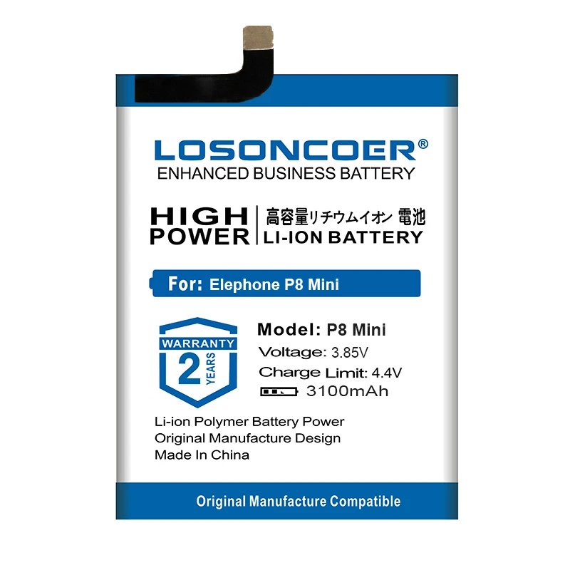 LOSONCOER 3100 мАч P8 Мини Хорошее качество батарея для Elephone p8 мини смартфон батареи бесплатные инструменты подставка держатель наклейки