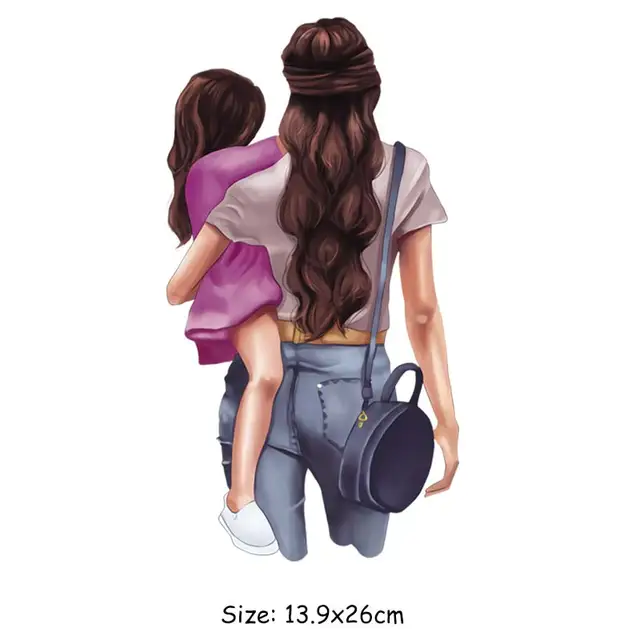 DIY Heat Transfer Patches Mom Girl Boy Printing Patches On Clothes Super Mom Dad Queen Stickers On T-shirt Dresses Jeans DZ639