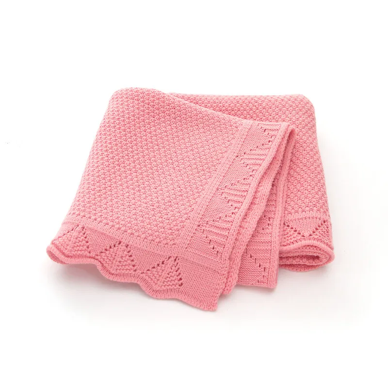 pink newborn blanket Супер мягкий вязаный для новорожденных одеяло s карамельного цвета Infantil Bebes Swadller wrap одеяло для мальчиков и девочек забавное Клетчатое одеяло - Цвет: pink newborn blanket
