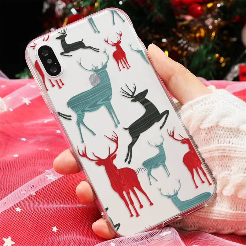 sdduoslu Рождественский подарок чехол для iPhone 7 8 6 6S Plus 4 4S 5 5S SE 5C TPU 11 Pro Max Прозрачный чехол для телефона для iPhone X XR XS Max - Цвет: sdduoslu