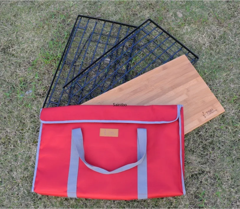  Outdoor Camping Steel Net Table Kitchen Table Can Be Stacked Folding Table Multi-layer Storage Rack
