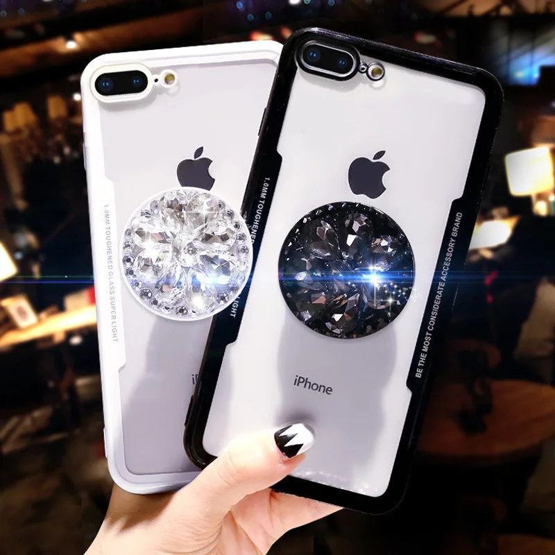 Прозрачный чехол для телефона iphone 12 Mini 11 Pro Max XR 8 7 6 6S Plus SE 2020 чехлы с бриллиантовым