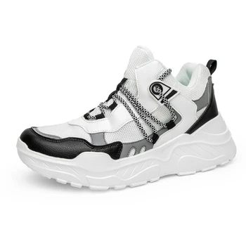 

Men Mesh Clunky Sneaker Breathable Solid Style Thick Sole Height Increase New Arrival Fashion Trend Male Casual Shoes