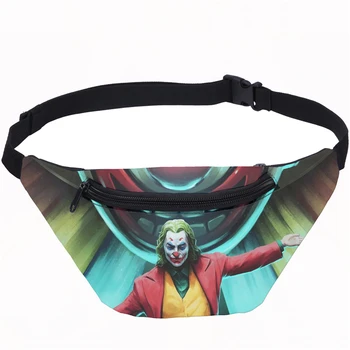 

VEEVANV 3D The Joker Men Waist Bags High Quality Boys Travel Fanny Packs Cellphone Belly Pack For Women Designer Banana Belt Bag