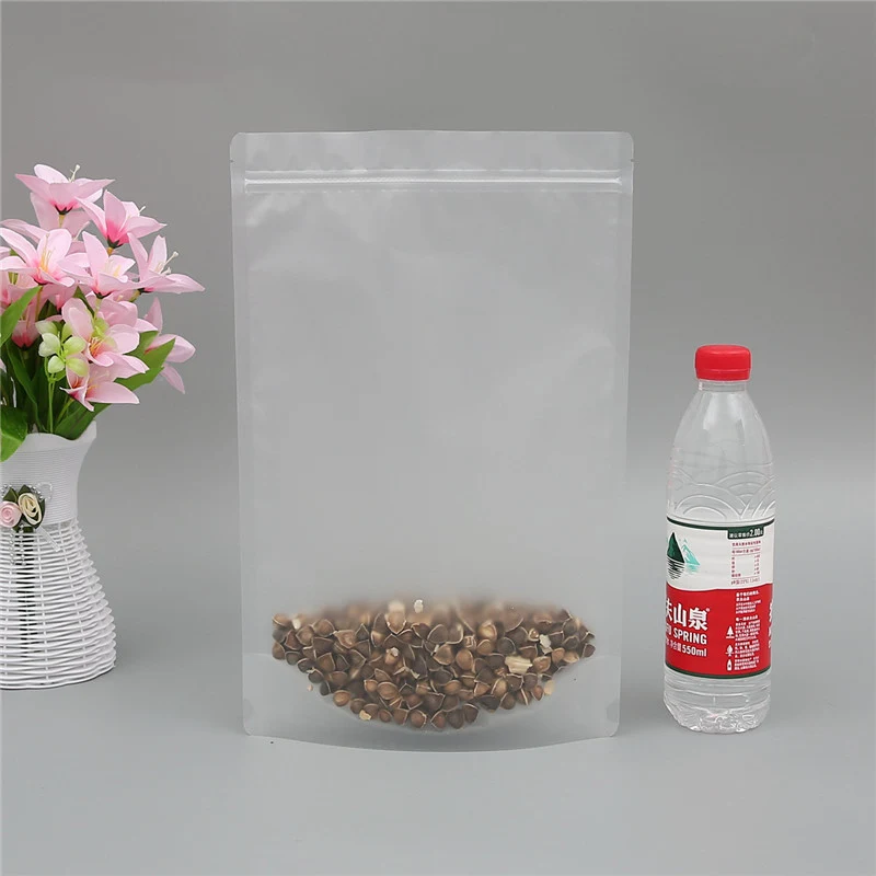StoBag 50pcs PE Matte Transparent Self-supporting Ziplock Food Packaging Bag Tea Dried Fruit Plastic Self-supporting Zipper Bag 6