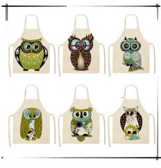 1Pcs Merry Christmas Apron for Woman Pinafore 53*65cm Cotton Linen Bibs Xmas Decor Pendant Kitchen Cooking Accessories MX0004