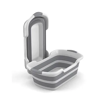 

Foldable Baby Bath Tub Laundry Portable Silicone Pet Bathe tub Foot Bath Bucket Folding Non-Slip Bathroom Cat Dog Bathtub