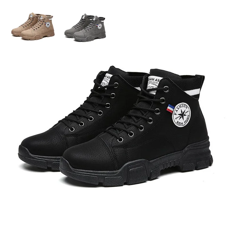 

2020 new designer autumn winter man boots street fashion men shoes leather casual shoes short boot motorcycle boots