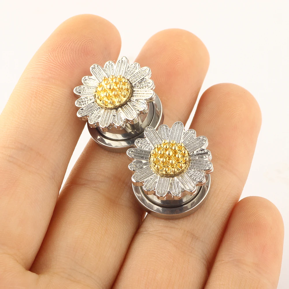 Stainless Steel Ear Plugs and Tunnels Chrysan Piercings Screw Fit Expansion Ear Stretched Piercing Flesh Tunnels Body Jewelry