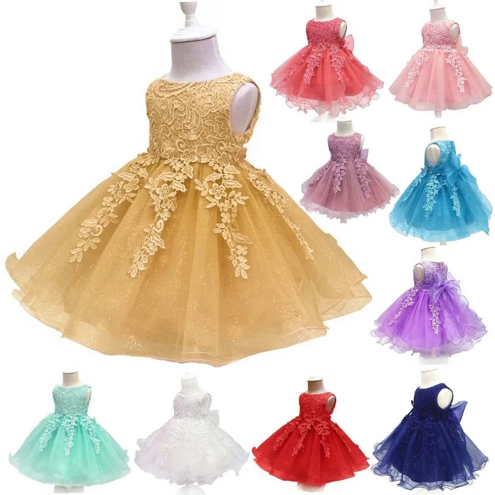 

2019 New Lace Baby Girl Dress 9M-24M 1 Years Baby Girls Birthday Dresses Vestido birthday party princess dress Christmas Wear