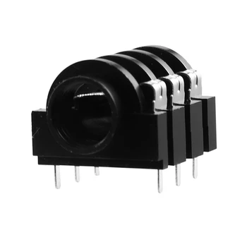 

100PCS PJ-644C Plastic Audio Stereo 1/4 Inch Jack with Metal Ring PCB Terminal 6.35MM Microphone / Audio / Headphone Jack