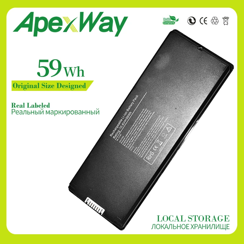 

Apexway A1181 Black Laptop Battery for Apple MacBook 13" A1185 MA561 MA561FE/A MA561G/A MA254 MA699 MA700 661-4703 59WH 10.8V