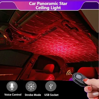 

Car Environmental Star Light Vehicle Ceiling Light Voice-activated Lights Christmas Interior Atmosphere Light(Remote Contral)