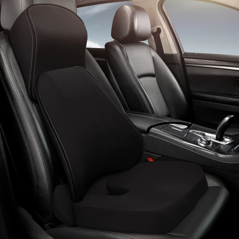 

Car Neck Pillow Lumbar Waist Support Headrest Pillows Back Cushion Seat Supports Memory Foam Seat Covers Auto Accessories