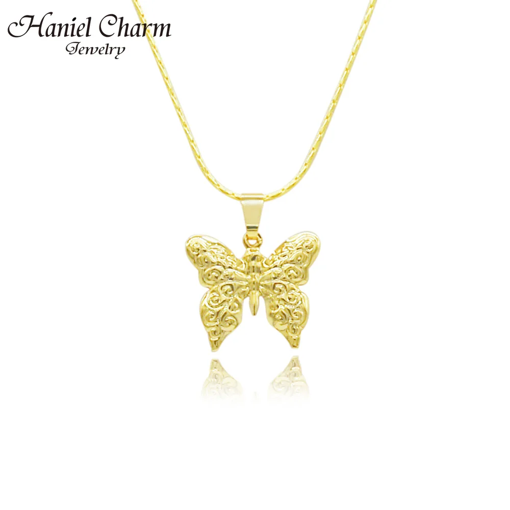 

Haniel Fashion Temperament Butterfly Shaped Pendant Necklace Gold Color Jewelry For Women Chrismas Day Gifts